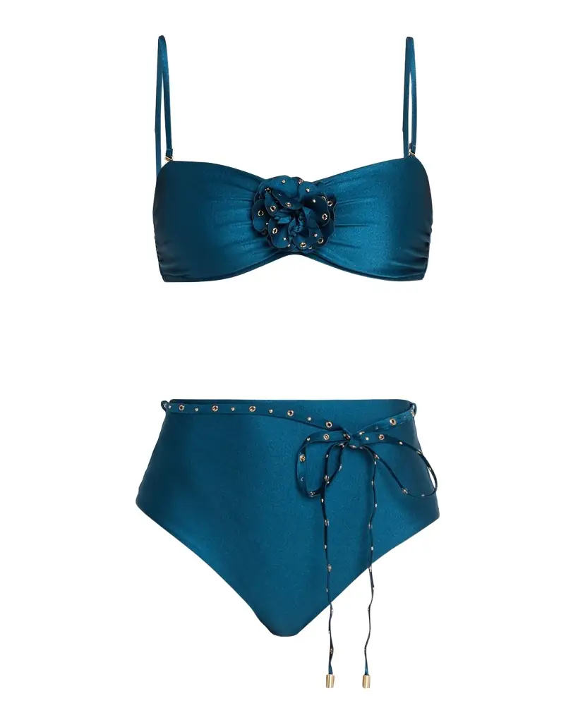 Zimmermann Indra Studded Flower Two-Piece Swimsuit