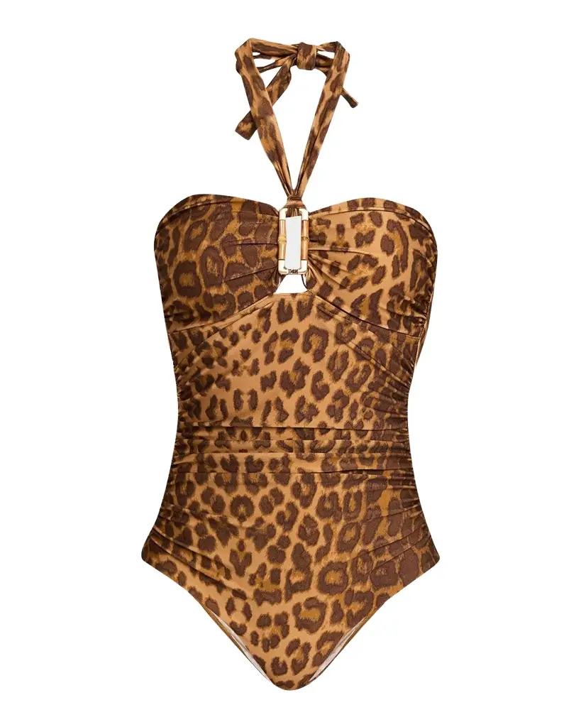 Zimmermann Mahon Bamboo Leopard One-Piece Swimsuit
