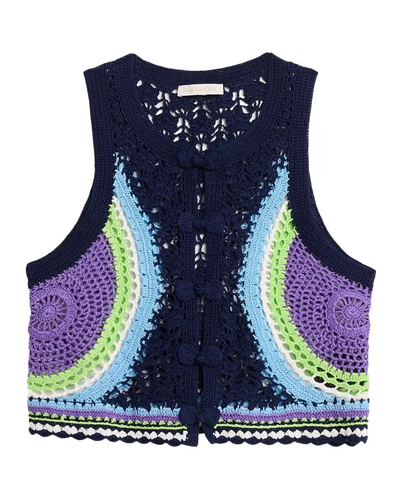 Ramy Brook Adriana Crocheted Sleeveless Sweater