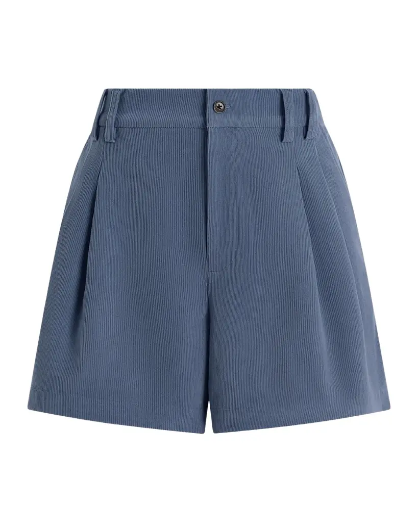Varley Jorden Pleated Corduroy High-Rise Shorts
