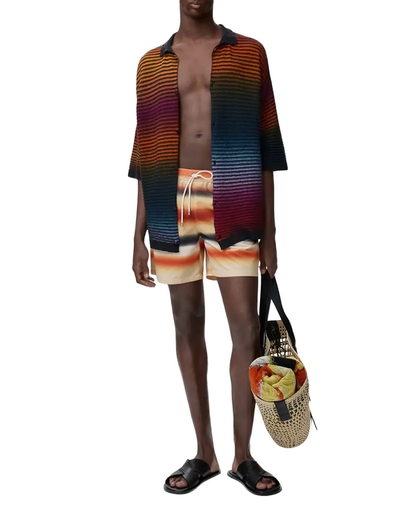 Loewe x Paula's Ibiza Men's Multi-Stripe Knit Shirt