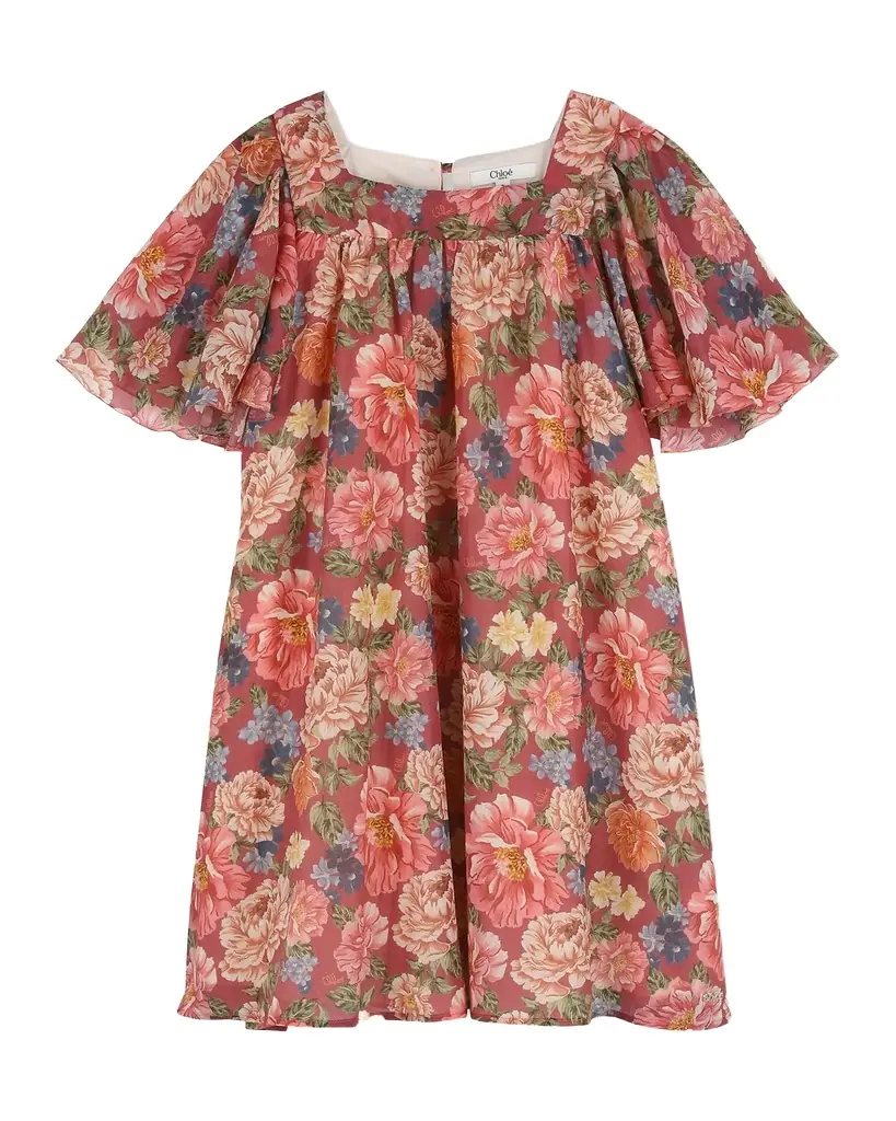 Chloe Girl 's Floral Short-Sleeve Dress, Size 4-14
