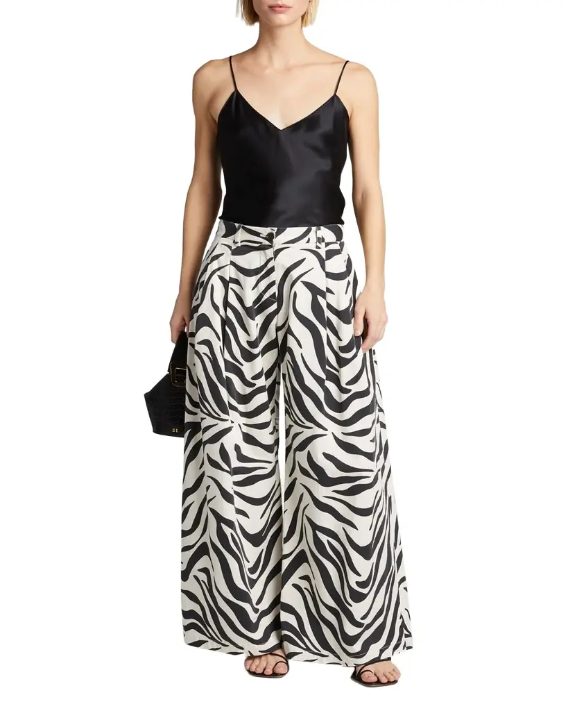 Nili Lotan Isabella Satin Cami Top, Black