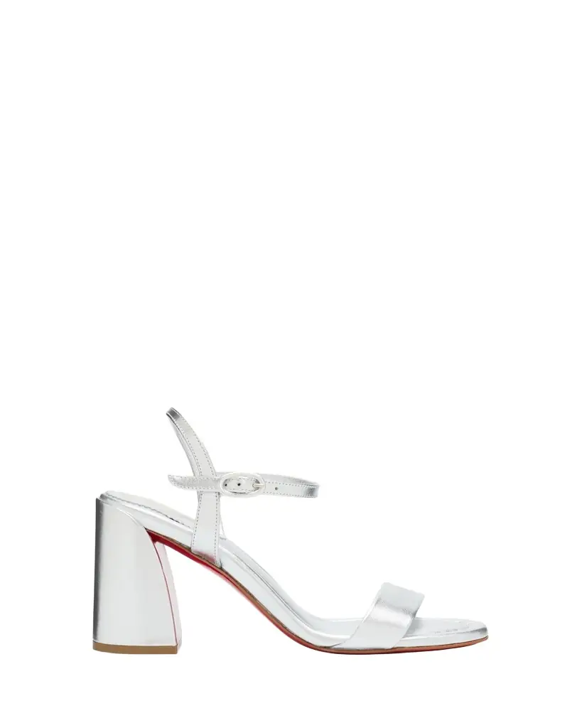 Christian Louboutin 85mm Jane Metallic Leather Ankle-Strap Sandals