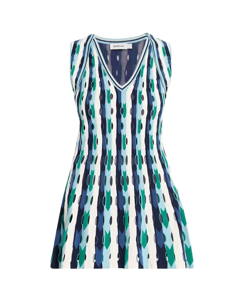 SIMKHAI Langley Cut-Out Knit Mini Dress