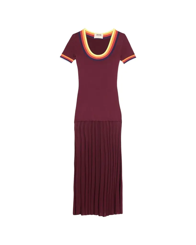 CHRISTOPHER JOHN ROGERS Saucer Neck Short-Sleeve Maxi Dress