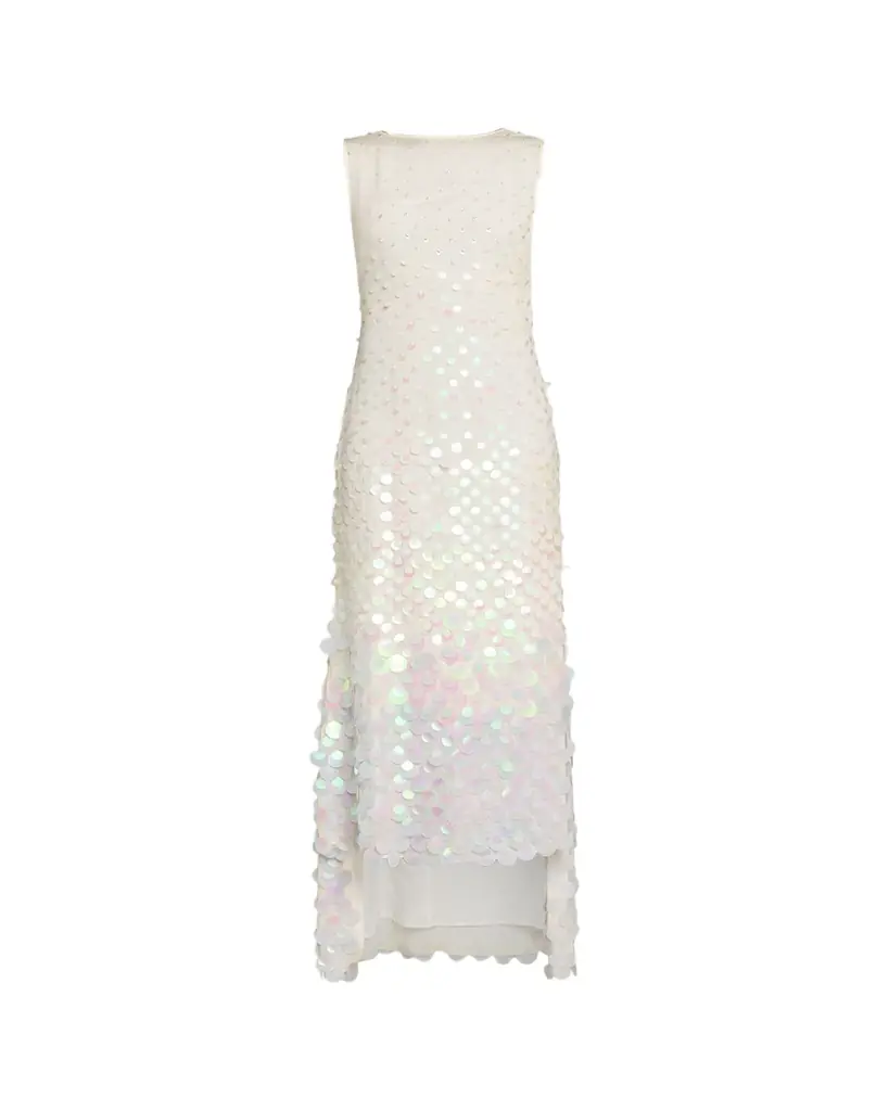 CHRISTOPHER JOHN ROGERS Embellished Silk High-Low Dress