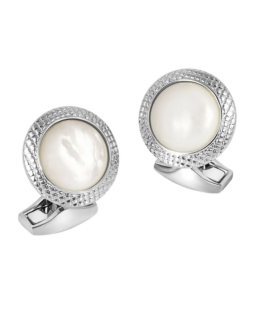 Tateossian Men 's Mother-of-Pearl Bullseye Cufflinks