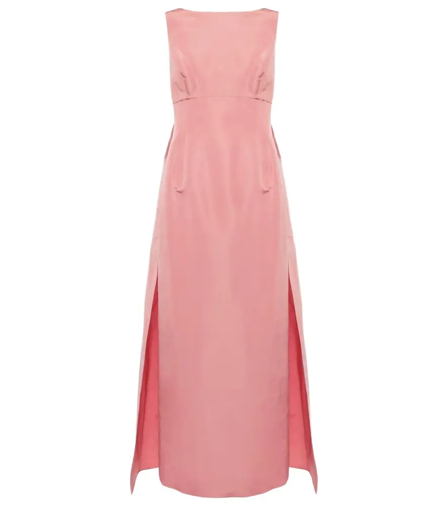 Oscar de la Renta Caped silk faille gown