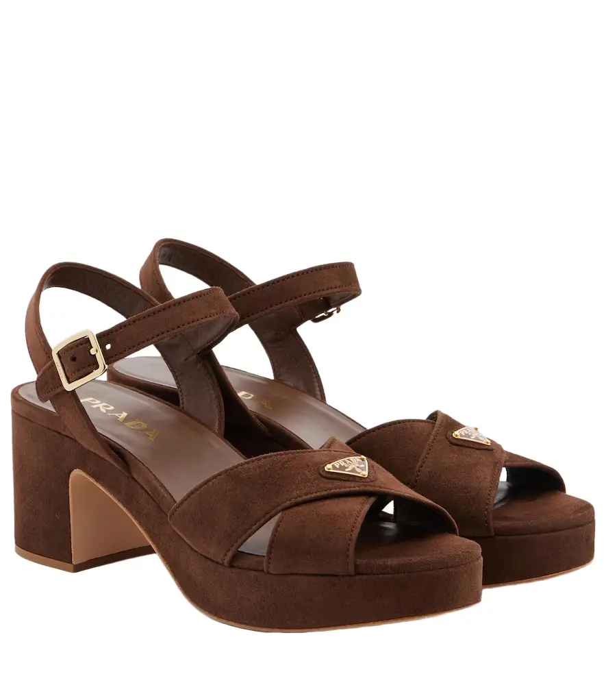Prada Suede platform sandals