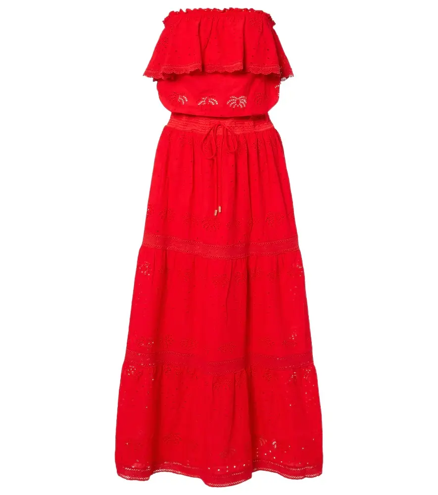 Melissa Odabash Caroline broderie anglaise cotton midi dress