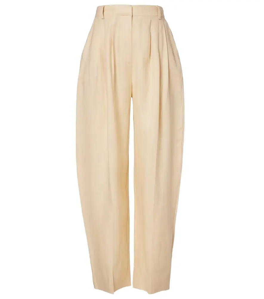 Posse Rio pleated linen barrel-leg pants