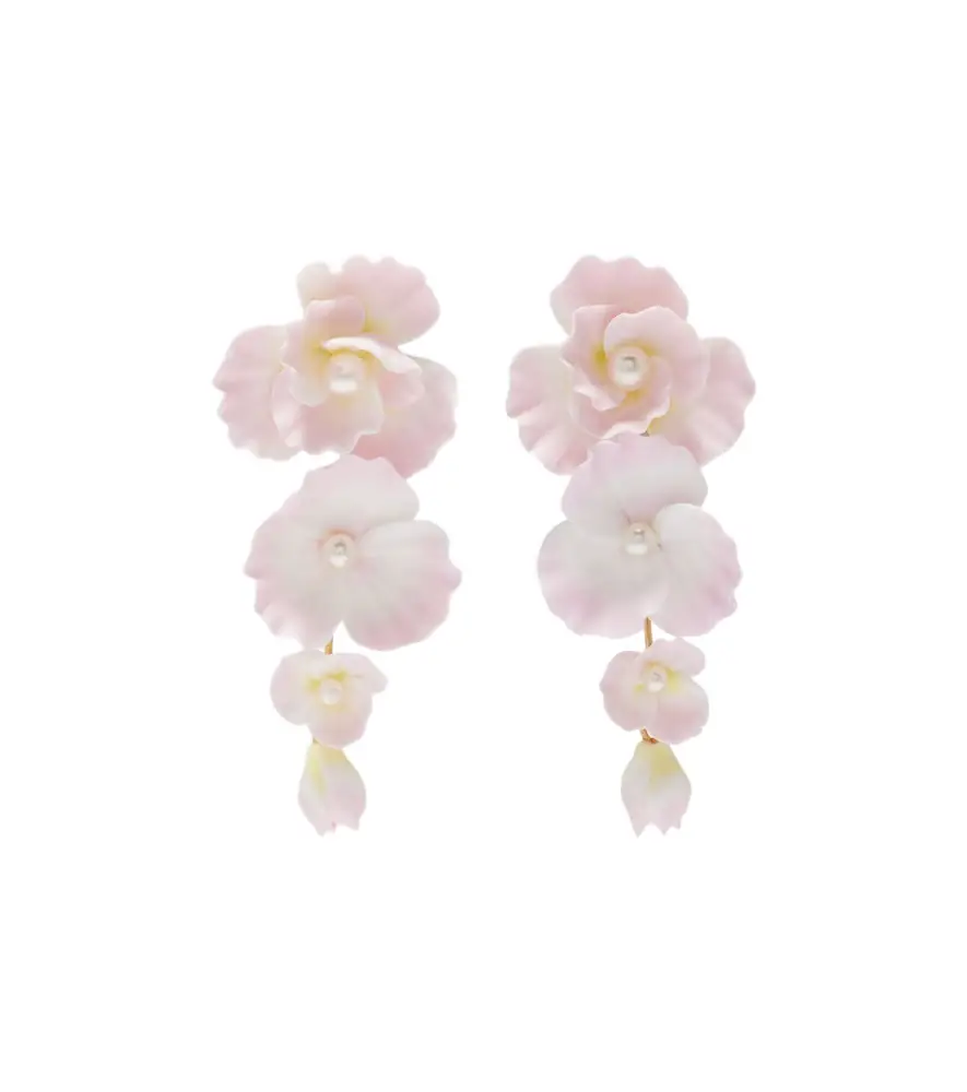Jennifer Behr Mariam embellished floral drop earrings