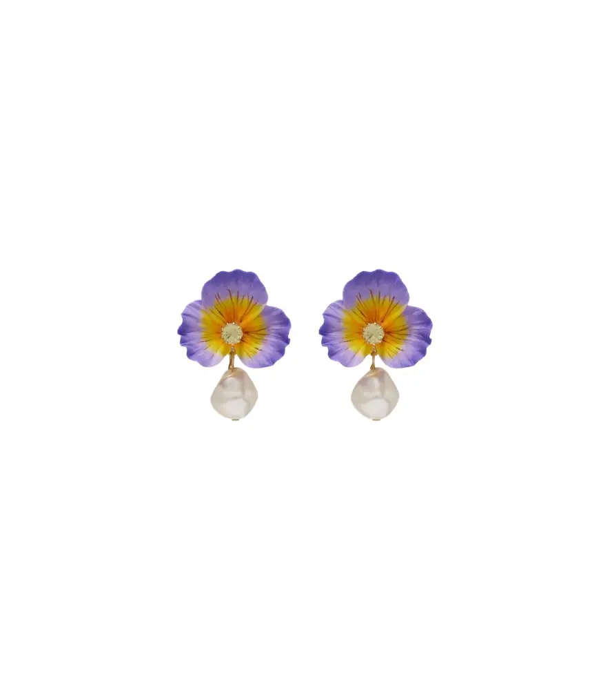 Jennifer Behr Embellished floral drop earrings