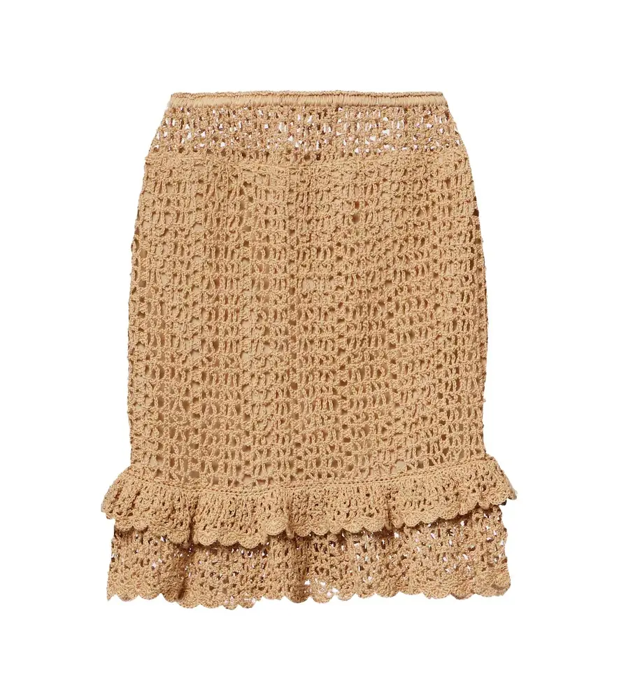 Anna Kosturova Brigitte crochet cotton miniskirt