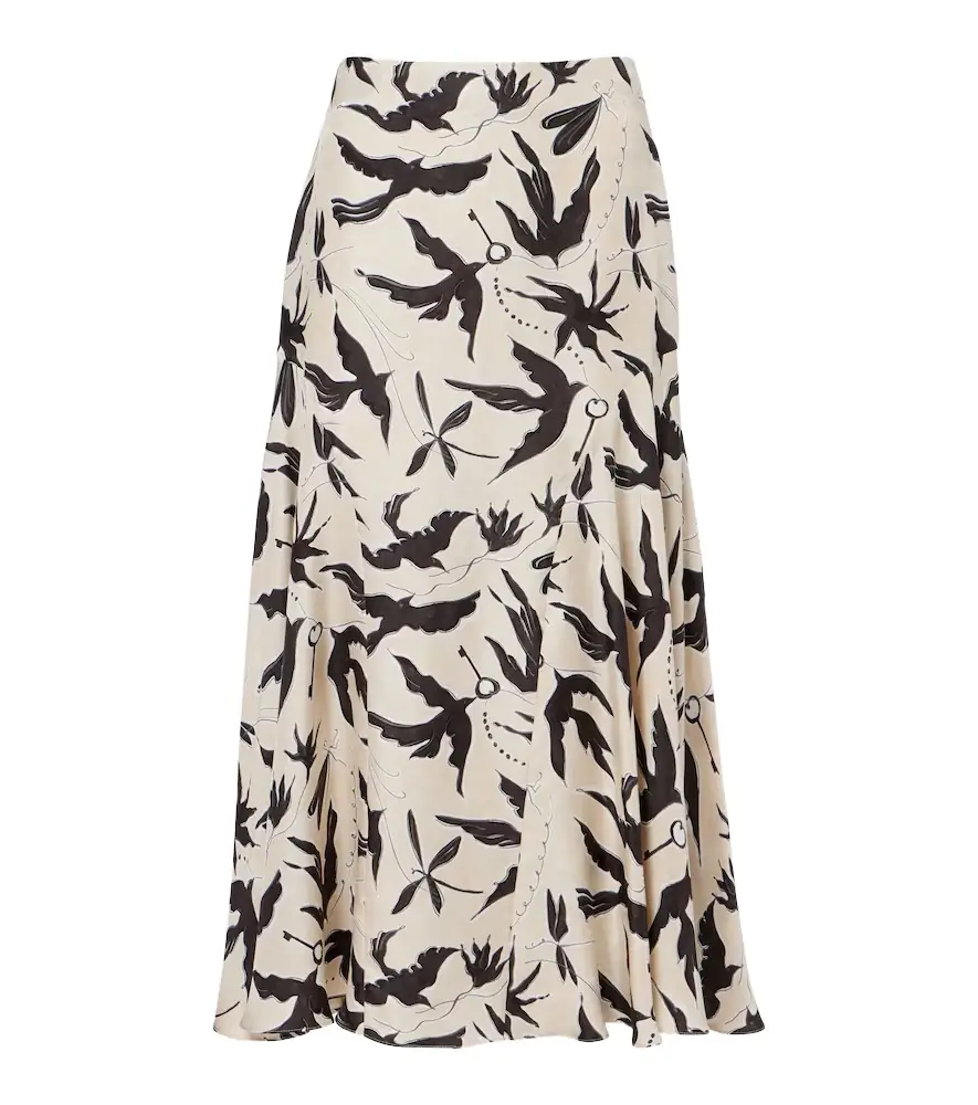 Altuzarra Elton printed silk midi skirt
