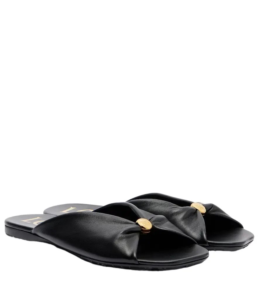 Loewe Paula's Ibiza Pebble leather slides