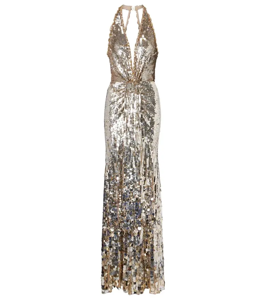 Jenny Packham Mars embellished gathered gown