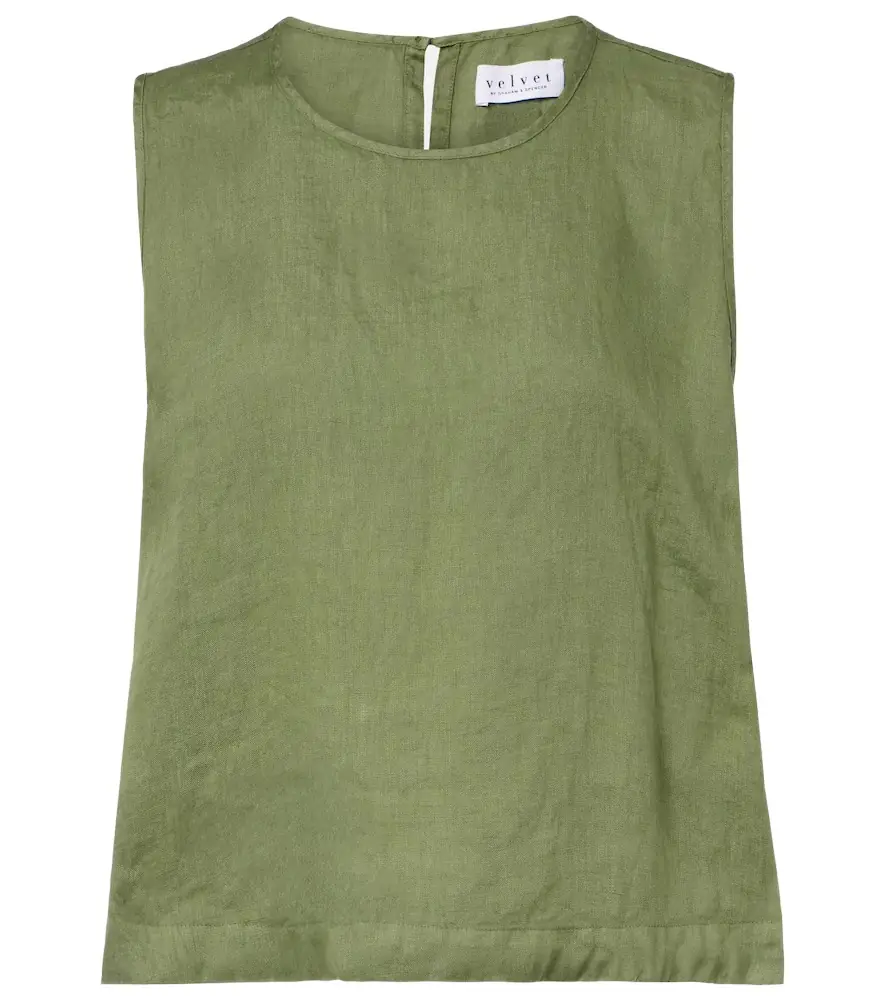 Velvet Maxine linen top
