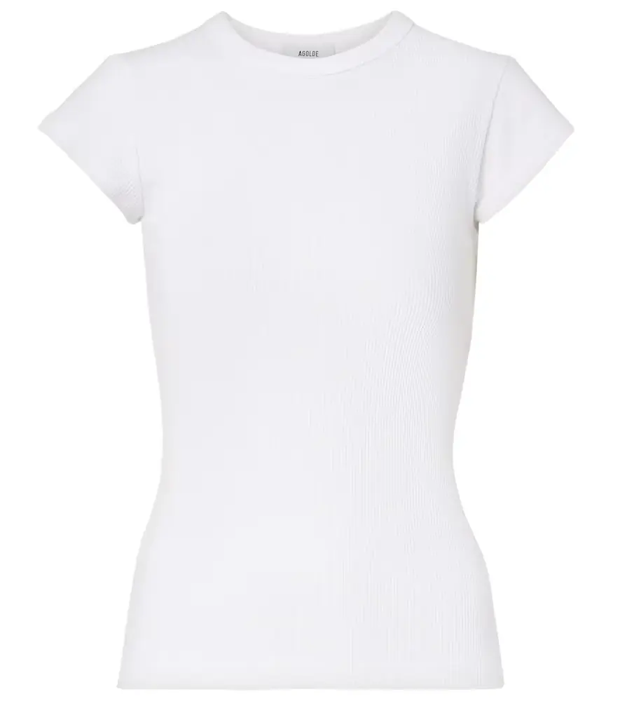 Agolde Edison ribbed-knit T-shirt