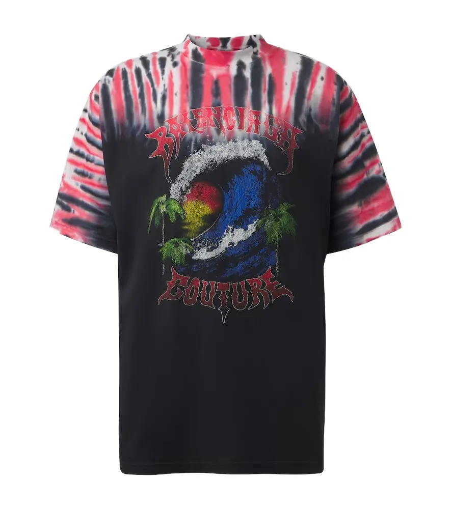 Balenciaga Printed tie-dye cotton jersey T-shirt