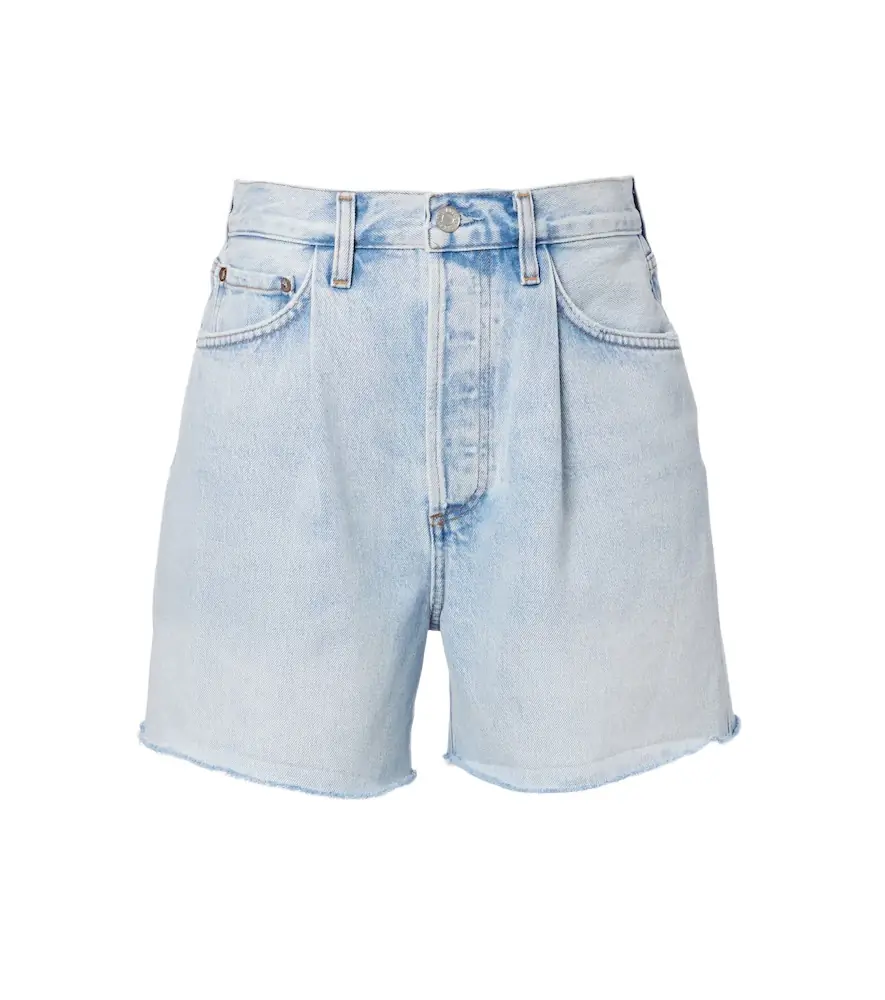 Agolde Rhoda frayed denim shorts