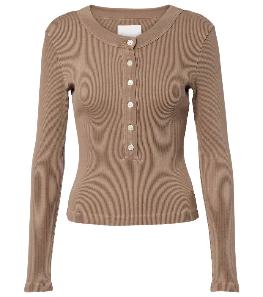 Citizens of Humanity Varra ribbed-knit Henley shirt