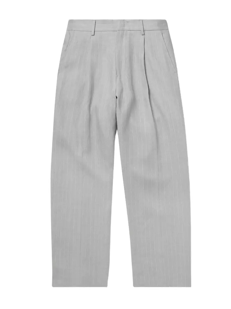 NN07 Kay 1455 Straight-Leg Pleated Pinstriped Linen Trousers - Men