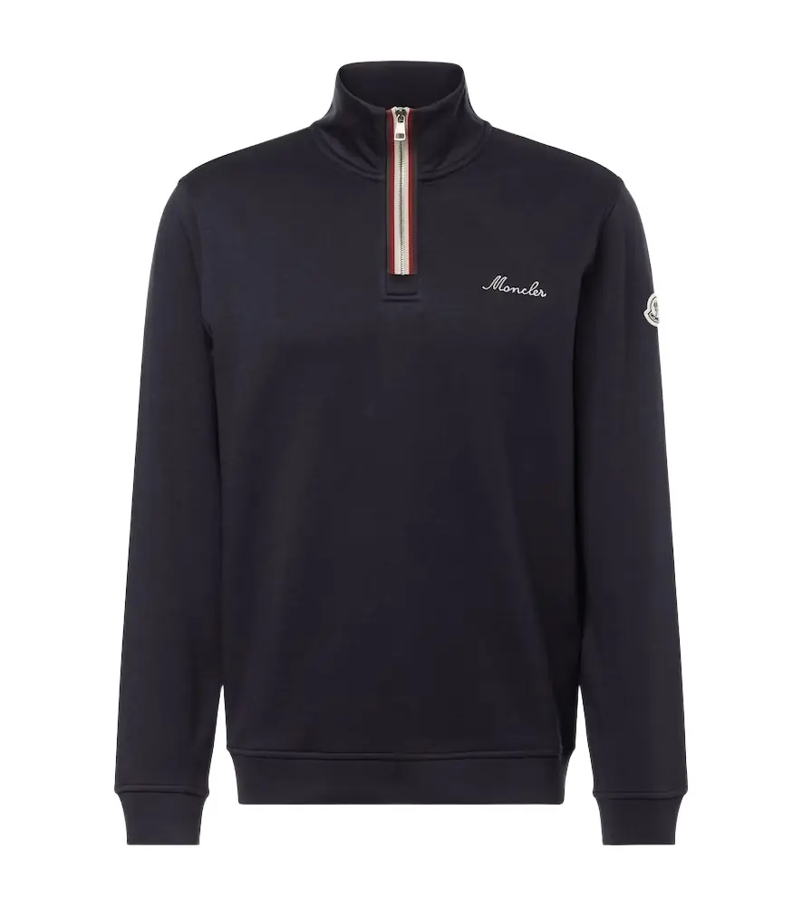 Moncler Cotton jersey half-zip sweatshirt