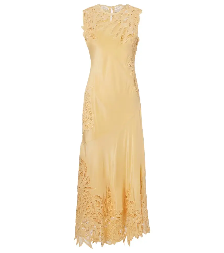 Ulla Johnson Idra lace-trimmed silk midi dress