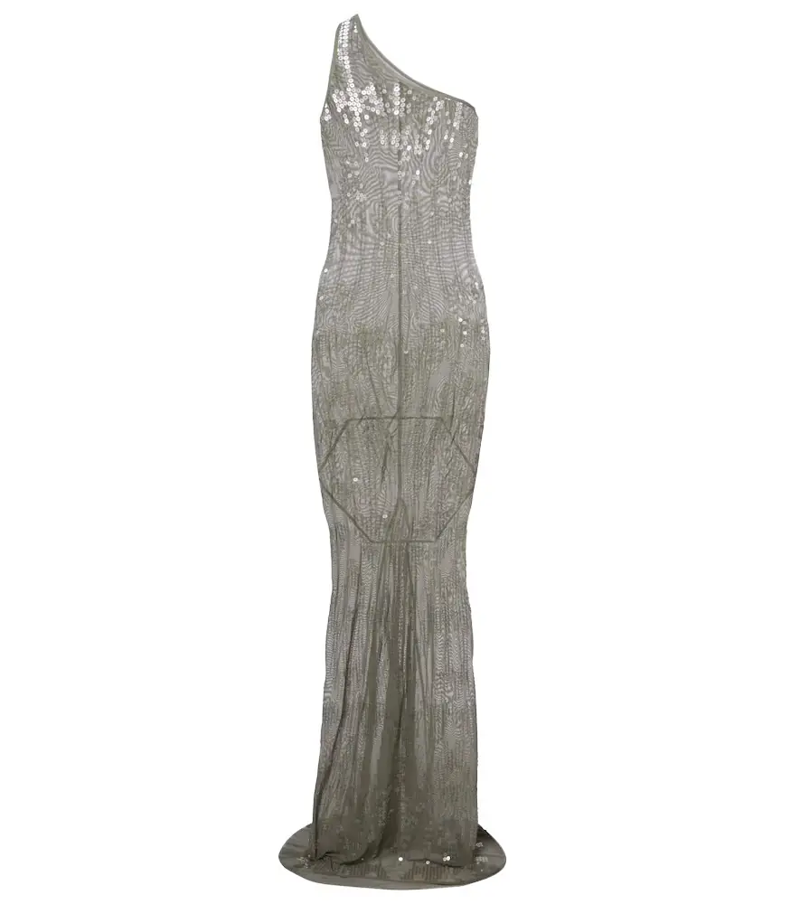Rick Owens Sequined sheer tulle gown
