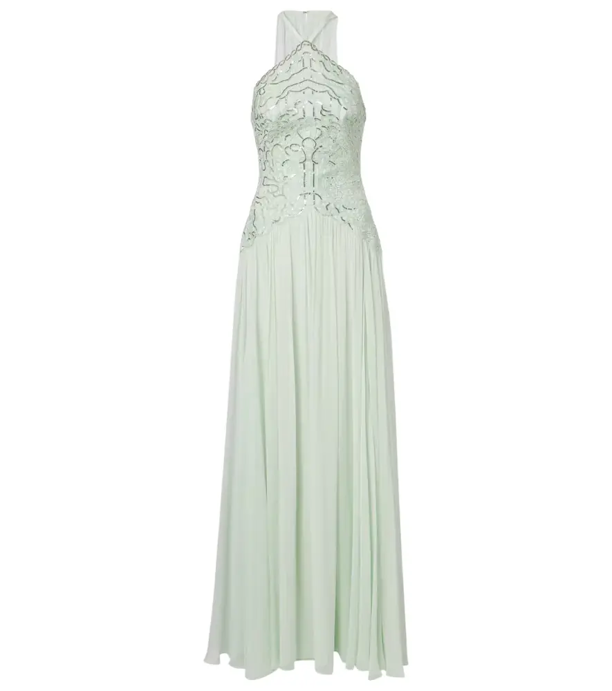 Elie Saab Sequined silk-blend gown