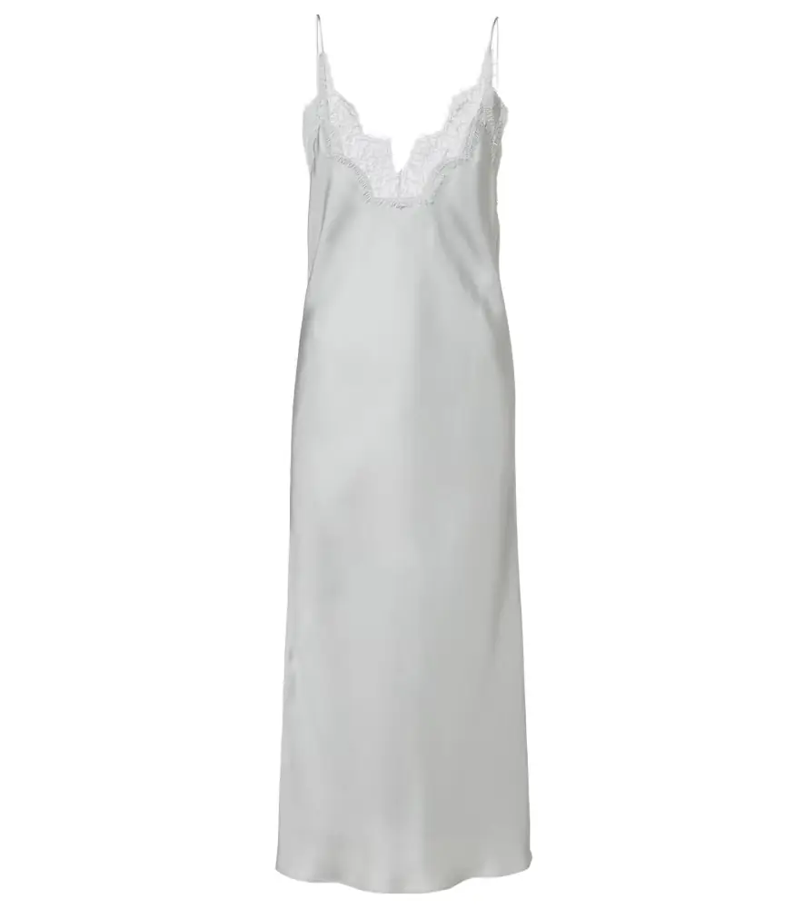Rohe Róhe Lace-trimmed silk slip dress