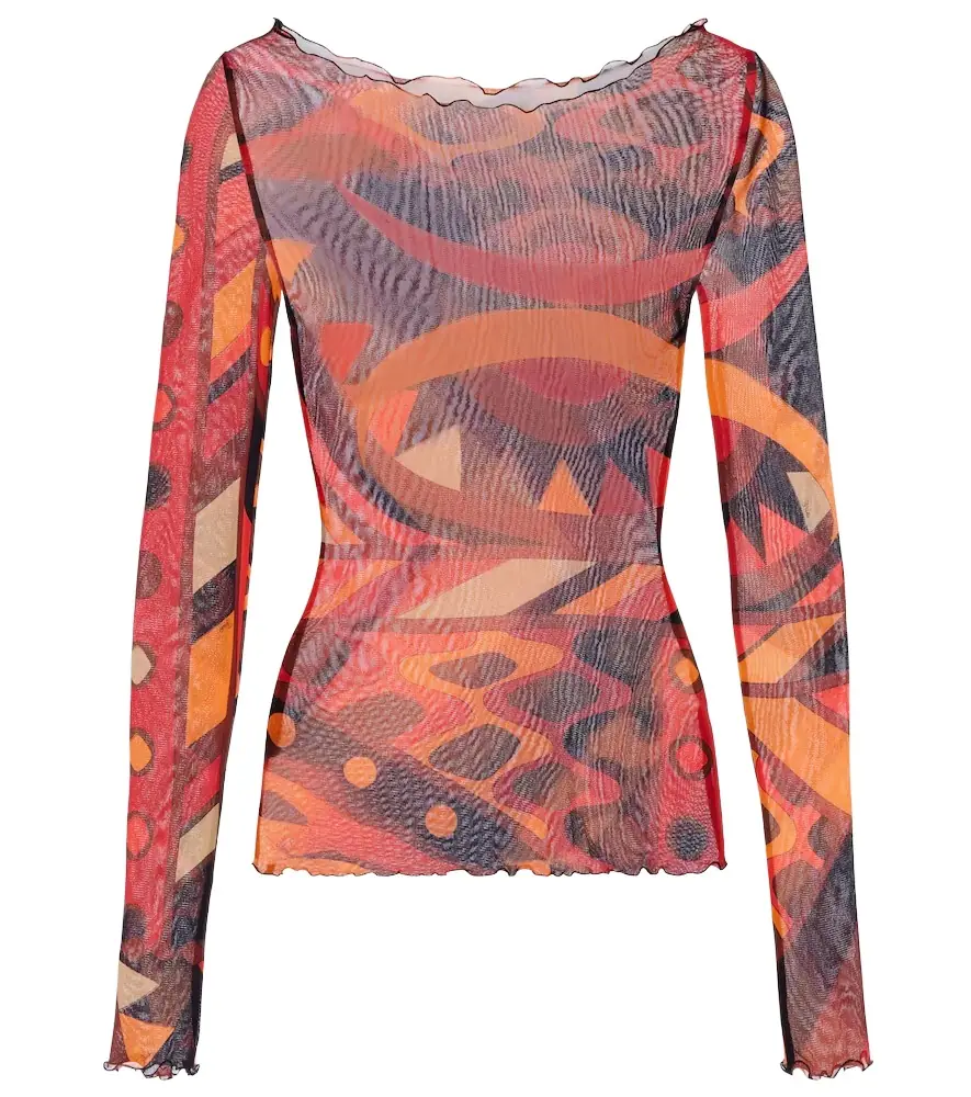 Pucci Vivara tulle crop top
