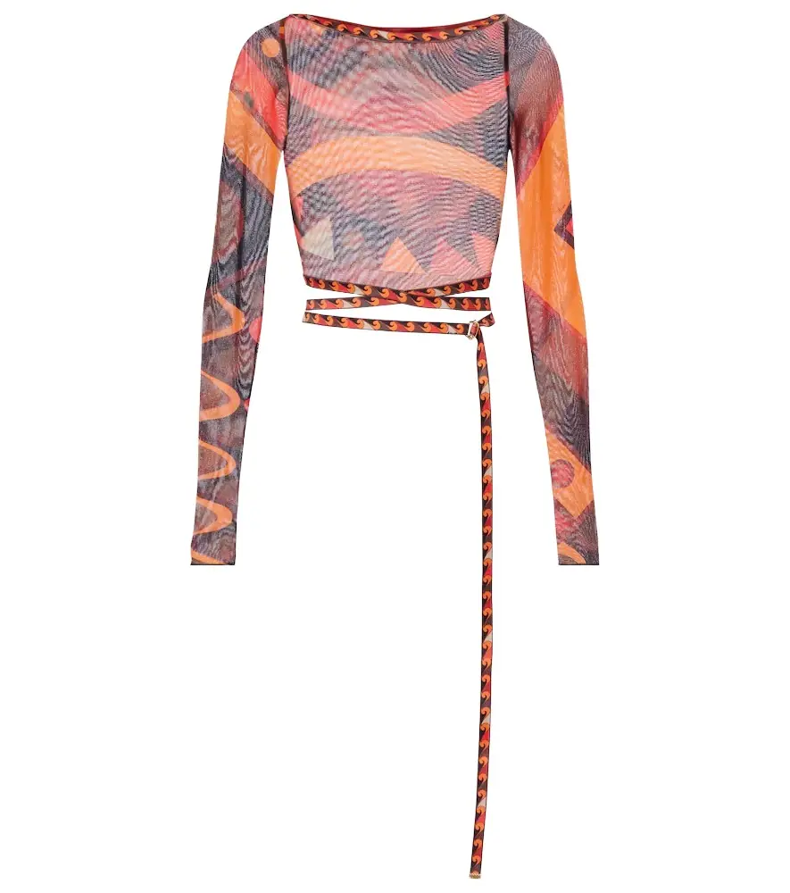 Pucci Vivara tulle crop top