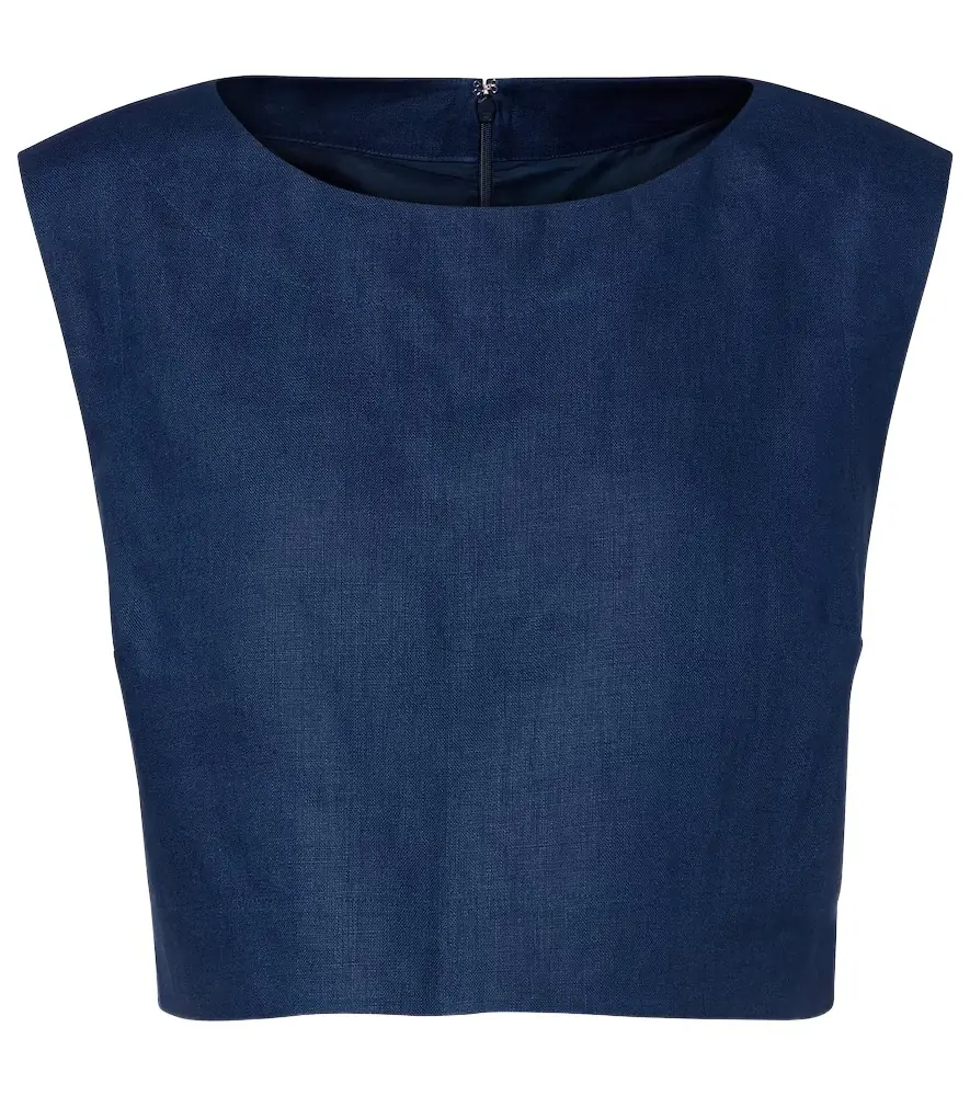 Posse Martina linen crop top