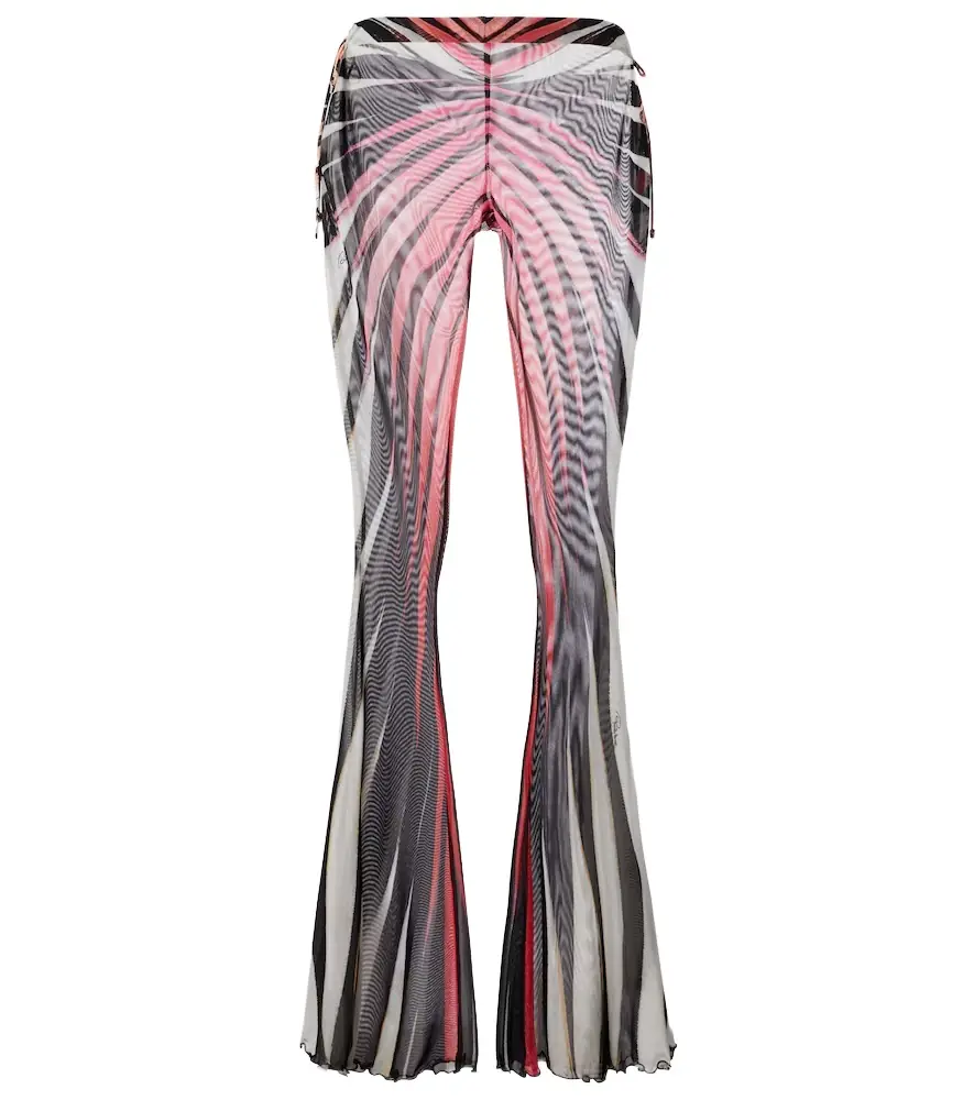 Roberto Cavalli Printed sheer flared pants