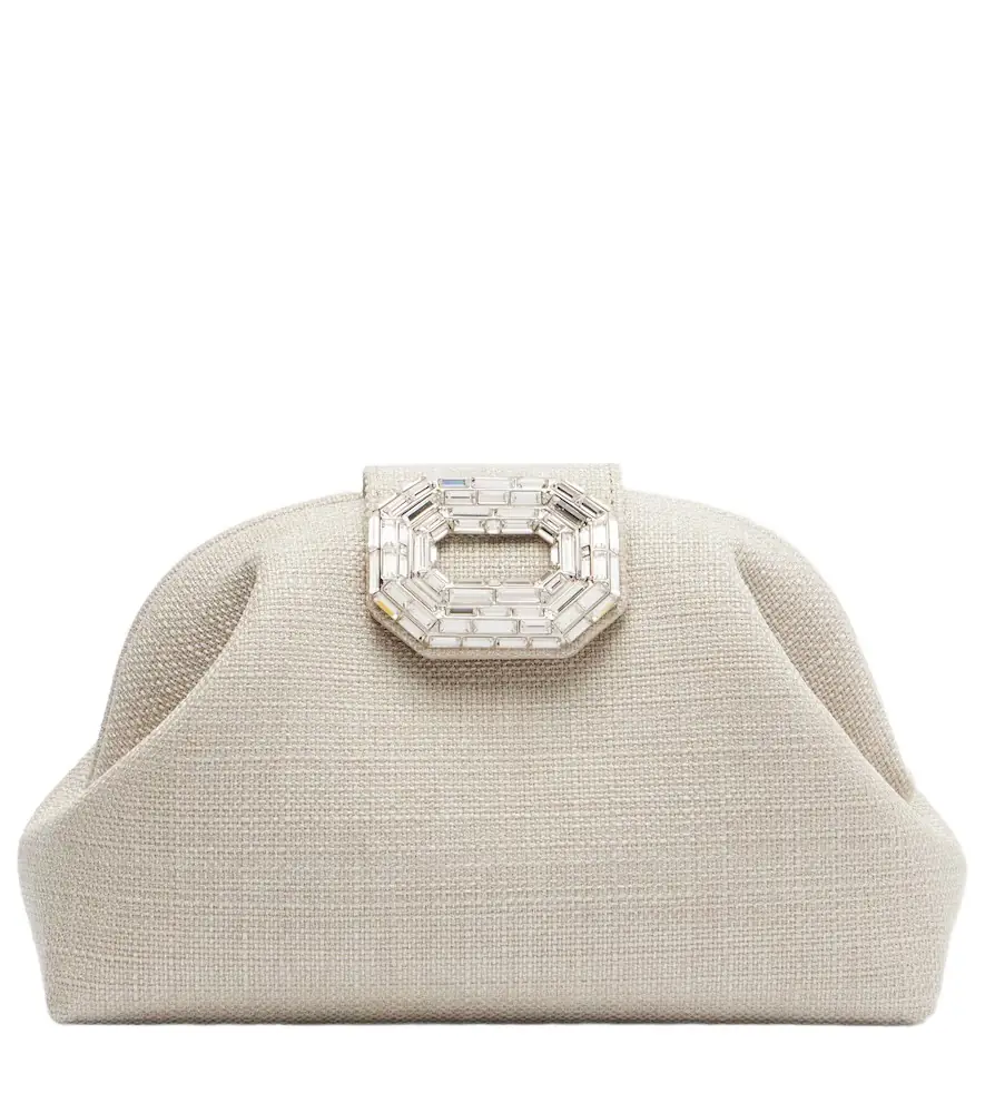 Amina Muaddi Camelia embellished clutch