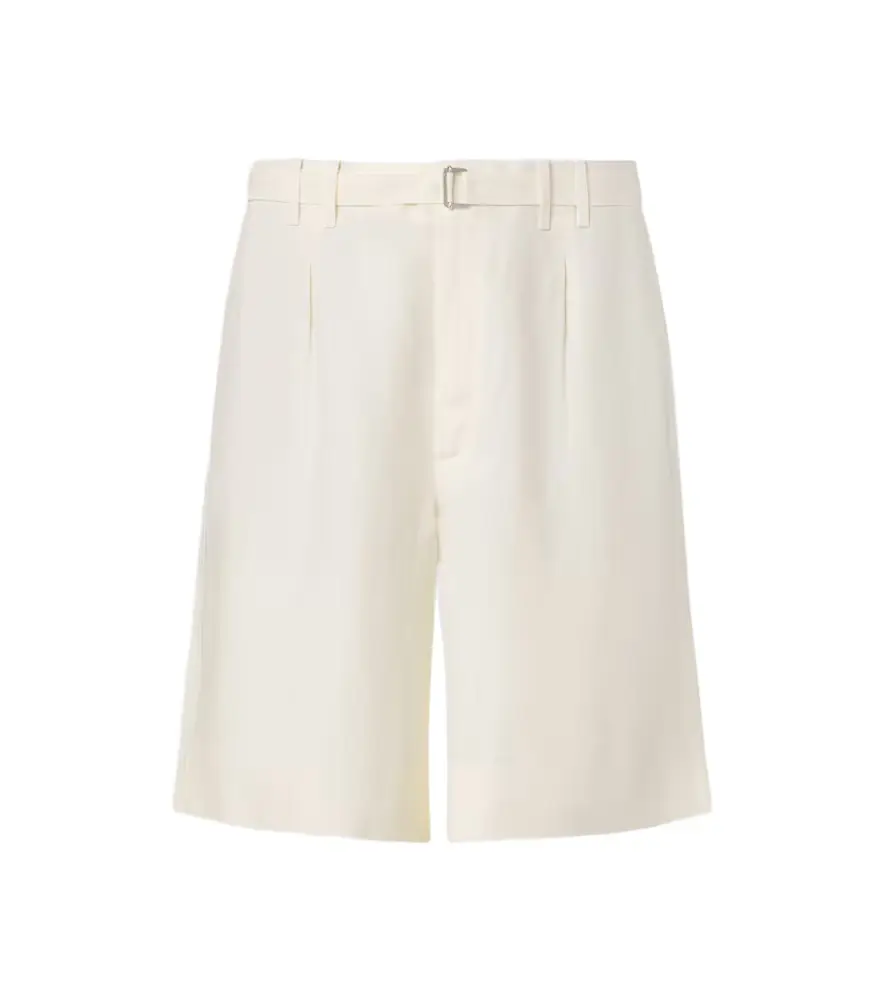 Stoffa Stòffa Belted linen Bermuda shorts