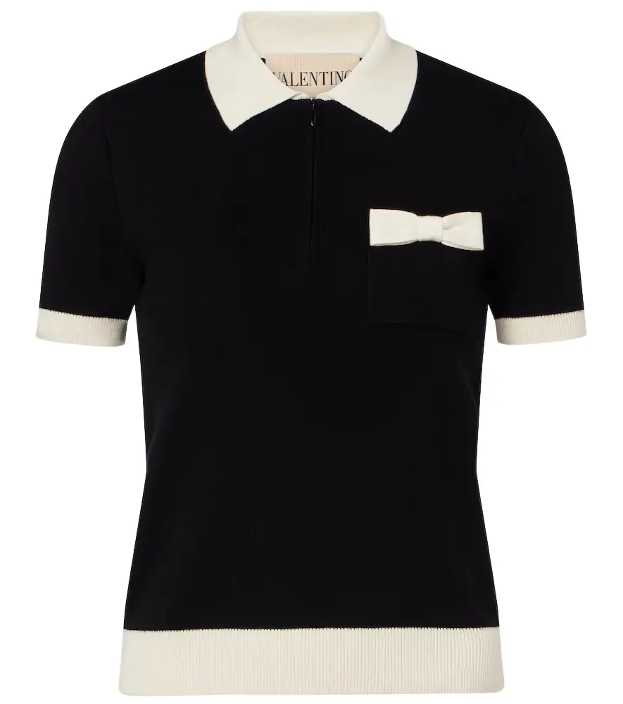 Valentino Bow-detail cotton polo shirt