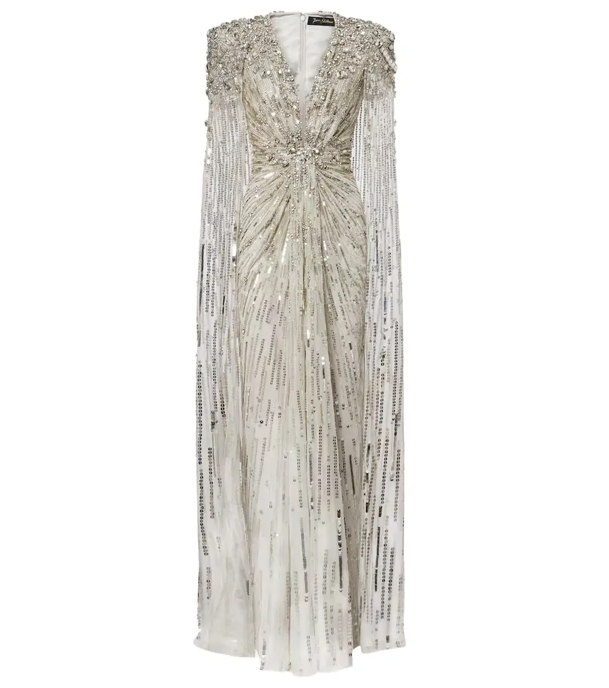 Jenny Packham Lotus Lady caped embellished gown
