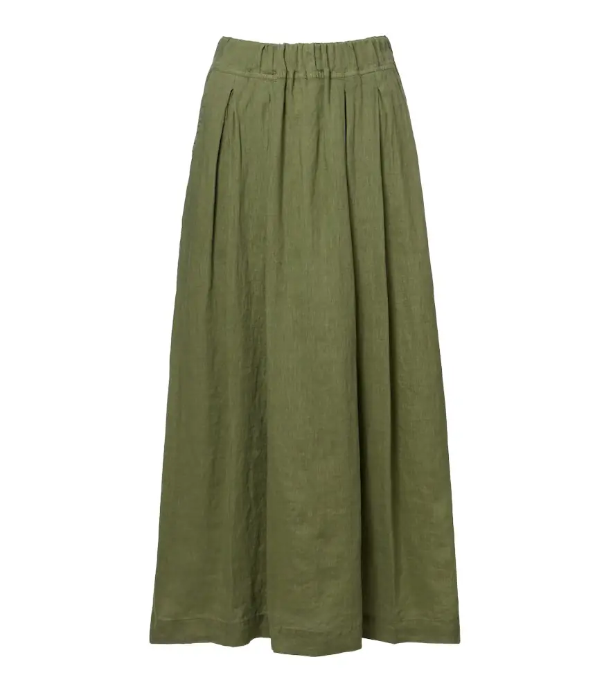Velvet Linda linen midi skirt