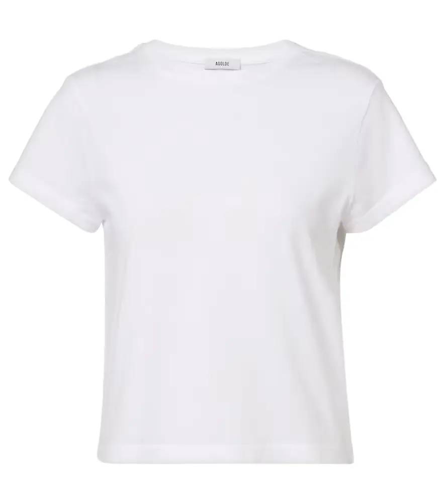 Agolde Adine cropped cotton jersey T-shirt