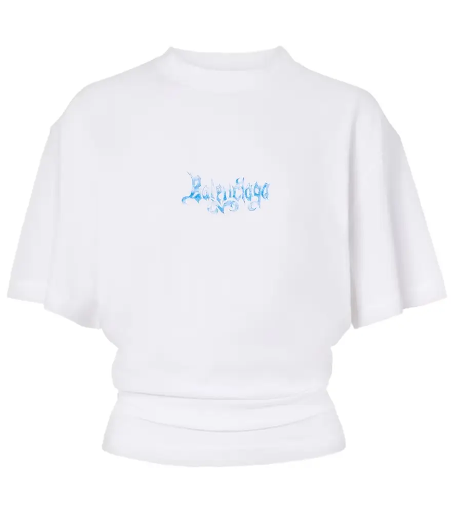 Balenciaga Logo cotton jersey top