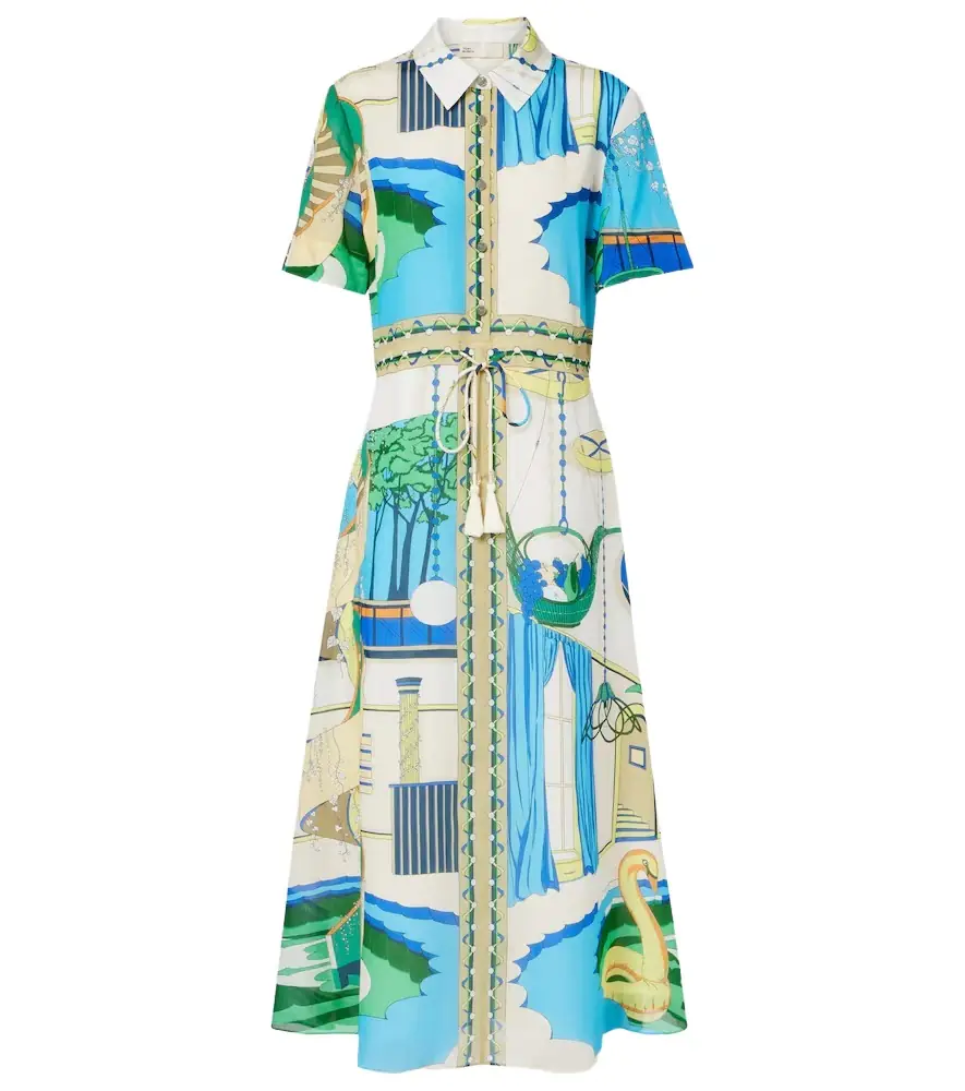 Tory Burch Printed silk and cotton shirt dress