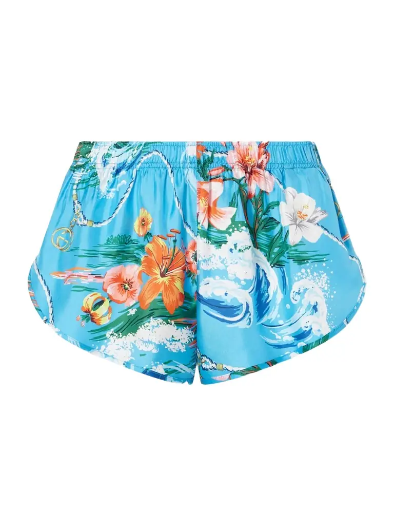 Gucci Printed Silk-twill Shorts