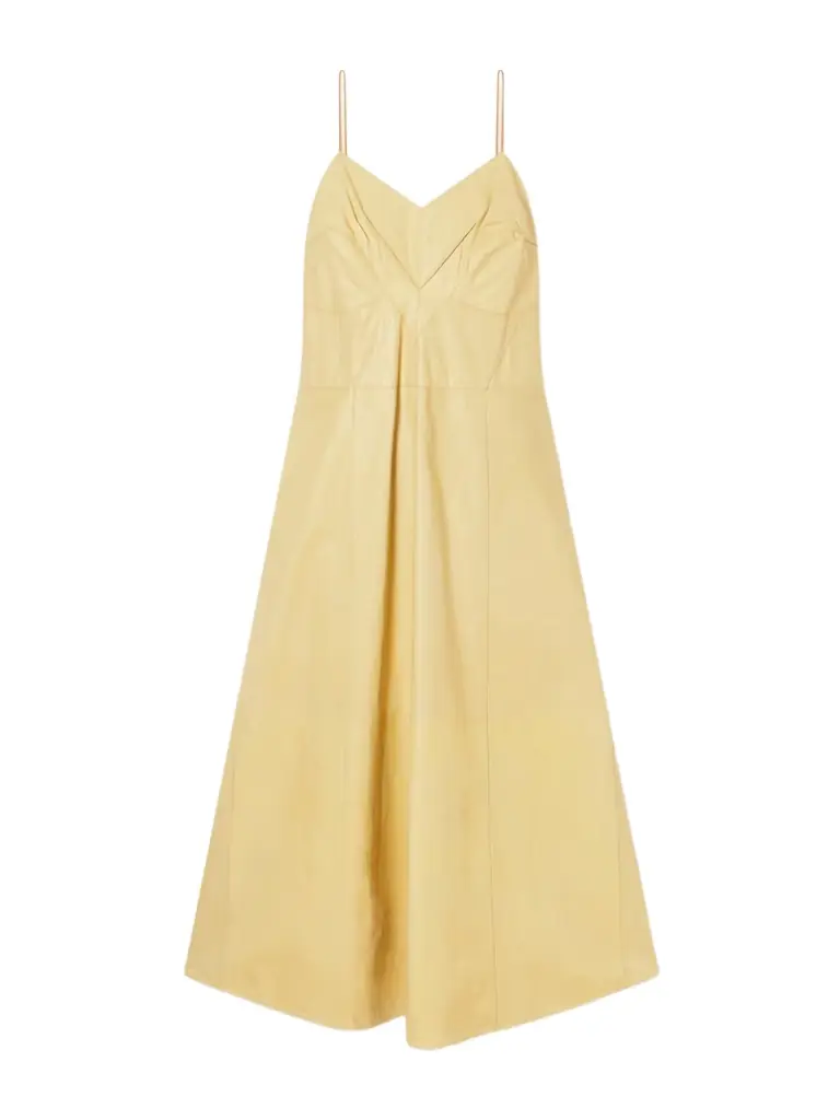 Calvin Klein Collection Fia Leather Midi Dress