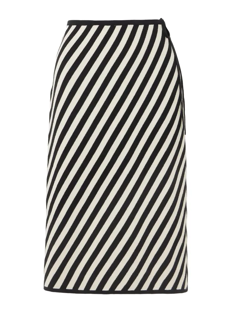 Posse Darcy Striped Pima Cotton Midi Skirt