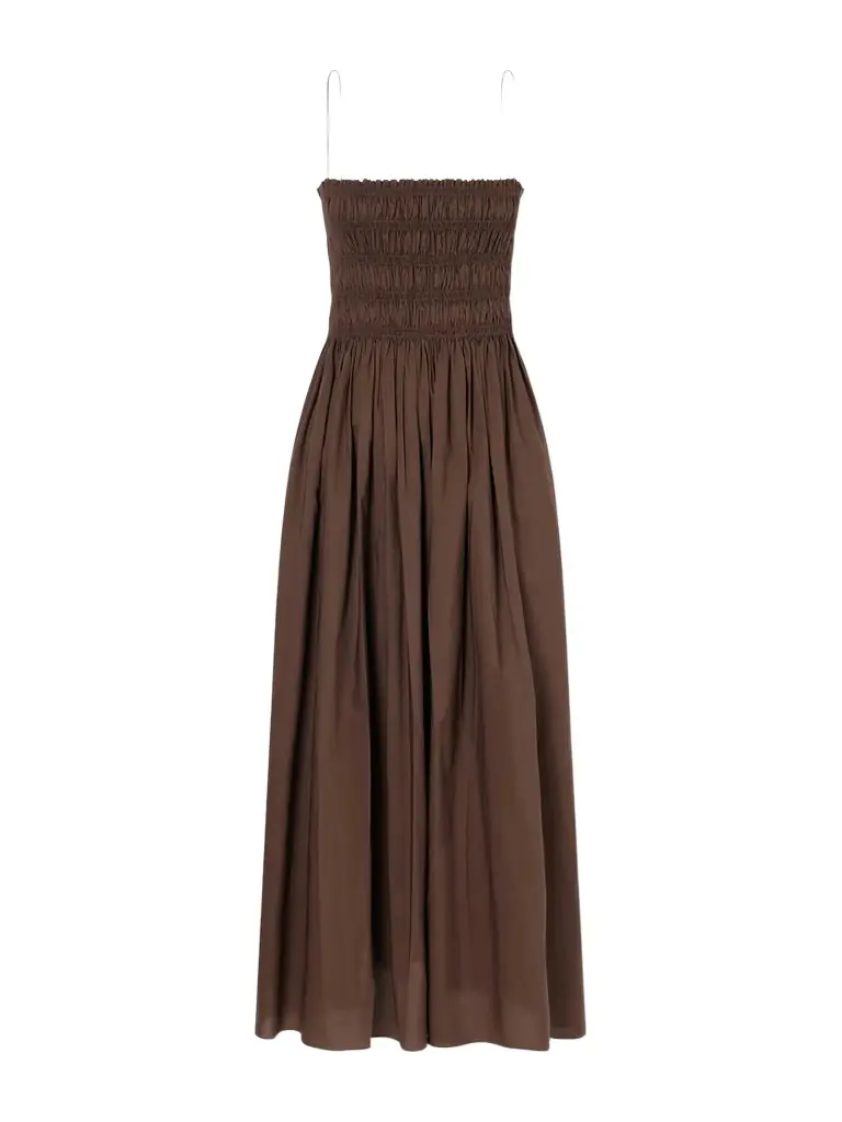 Matteau Shirred Organic Cotton Midi Dress