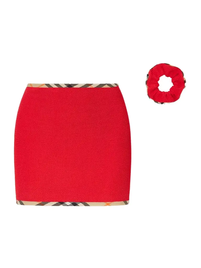 Burberry + Hunza G Devyn Checked Original Crinkle™ Coverup